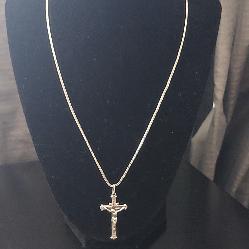 Vintage sterling necklace with crucifix